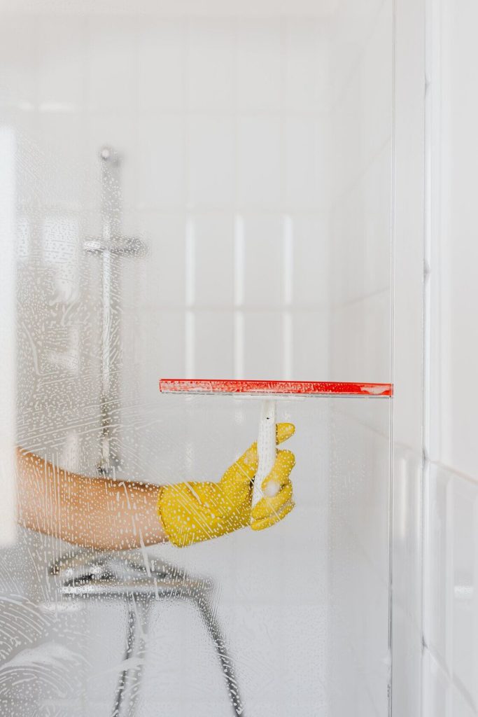 Deep cleaning a shower